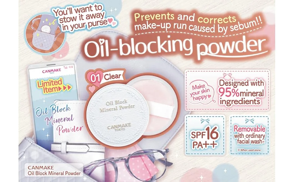 CANMAKE Oil Block Mineral Powder 01 Clear - CANMAKE oil blocking powder