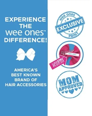 Wee Ones Girls' Classic Grosgrain Moonstitch Edge Hair Bow on a WeeStay Hair Clip  Medium  White White Medium - wee ones difference