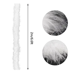 Dxhycc 2 Yards Marabou Feather Boa for Crafts Wedding Party Halloween Costume Christmas Tree Decoration 20 Grams  White - product information 2
