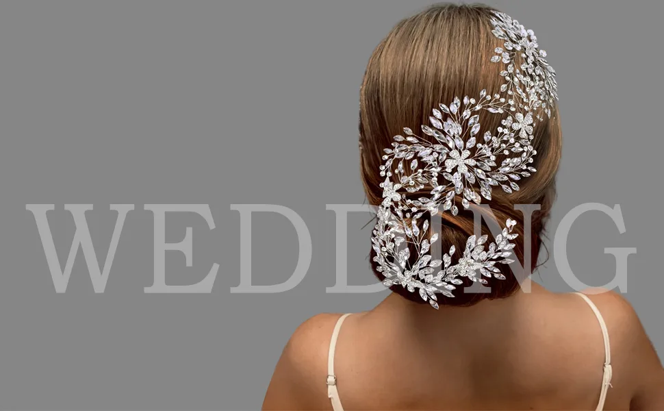 GAODESI Wedding Headband Rhinestone Bridal Hair Pieces Lengthen Wedding Hair Accessories for Brides - headpiece