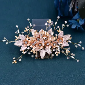 GAODESI Wedding Hair Comb Bridal Hair Pieces Flower Leaf Hair Accessories for Women - comb
