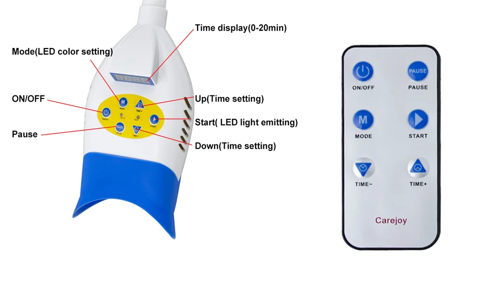 Teeth Whitening Light 36W 10LED Dental Teeth Whitening Blue/Red/Purple LED Light Lamp Bleaching Accelerator with Remote Control - product information 8