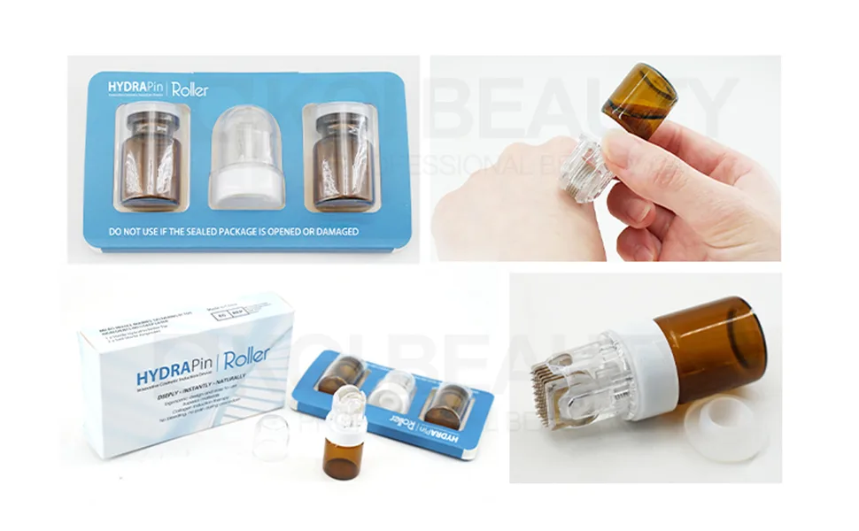Hydra Roller Microneedle Derma Roller Hydra Stamp Serum Applicator 2 In 1 Kit - Cosmetic Microneedling Tool - Titanium Micro Needle With 2 Empty Ampule Bottles Roller0.5 - product information 12