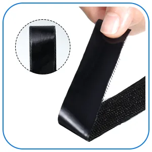 Hook and Loop Tape Double Sided Hook and Loop Tape with Adhesive Back Fastener Strip Reusable Double Side Hook Roll Sticky Glue Nylon Patch  Black (6 Inch Width 1 Yard Length) - product information 4