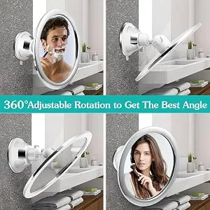 Fogless Makeup Mirror Shower Shave Mirrors with Holder Suction Cup 360 Rotation Real Fog-Free Mirror  Bathroom Mirror Adjustable Arm & Shatterproof & Rust-Resistant - product information 3