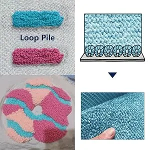 GBgeffy Tufting Gun  Tufting Gun Kit Cut Pile Loop Pile 2 in 1 Dual-Use Tufting Gun Rug Gun Rug Tufting Gun High Speed Carpet Tufting Gun 5-45 Stitches/Sec(Adjustable) 7-19mm Pile Height (Adjustable) Blue - Loop Pile Tufting