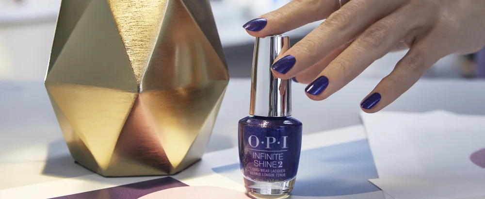 OPI Infinite Shine 2 Long-Wear Lacquer  Blue Long-Lasting Nail Polish  0.5 fl oz Angels Flight to Starry Nights - abstract after dark