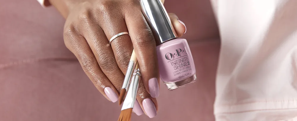 OPI Infinite Shine 2 Long-Wear Lacquer  Blue Long-Lasting Nail Polish  0.5 fl oz Angels Flight to Starry Nights - pink on canvas