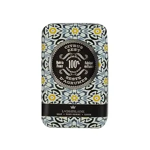 La Chatelaine Shea Butter Bar Soap| Natural and Organic |Triple Milled | Made in France | Large (Deep Blue Sea) - Citrus Zest, lemon, fresh, clean, manly soap, gift for him, gift set, holiday stocking stuffer