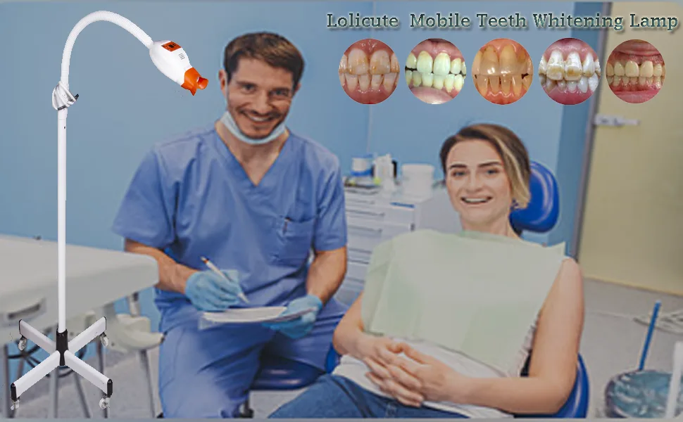 Lolicute Dental Mobile Teeth Whitening Lamp 54w 14LED Bleaching Dental Teeth LED Whitening Bleaching (Floor Stand) - product information 4