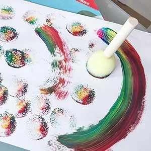 20 pcs Round Sponges Brush Set  4 Sizes Paint Tools for Kids - Round Sponges Brush Set