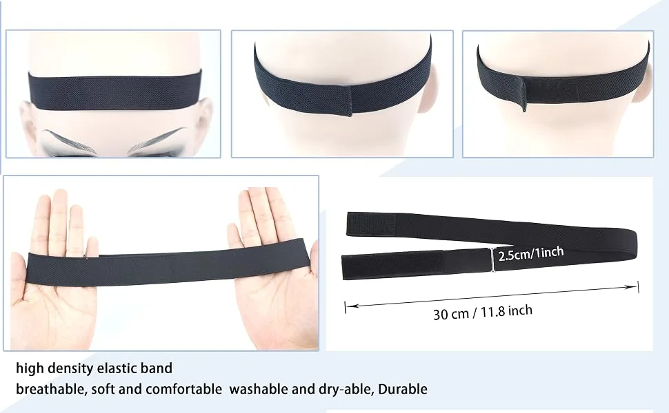 YTBYT 6 Pcs Elastic Band Lace Melting Bands Adjustable Wig Headbands for Lace Frontal Laying (Width 1 Inch) Width 1.0 Inch/2.5cm Black 6 pcs - 6 Pcs Wig Edge Elastic Band Adjustable and Stickable Elastic Band 2.5cm