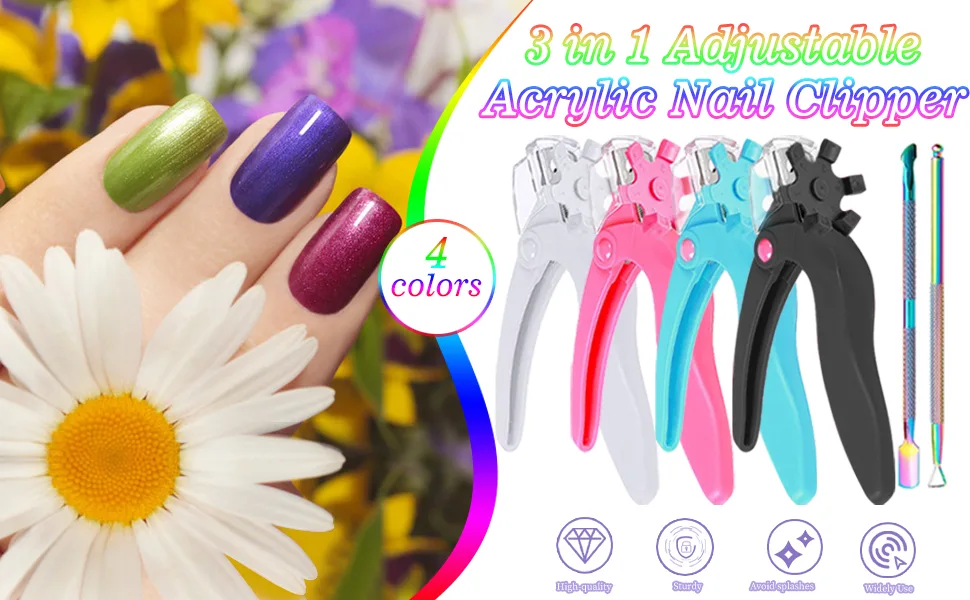 3 in 1 Adjustable Acrylic Nail Clipper for Acrylic Nails  Nail Tip Cutters for Nail Tips with Cuticle Pusher Peeler Nail Art Tools Manicure Home DIY Use (Black) - product information 17