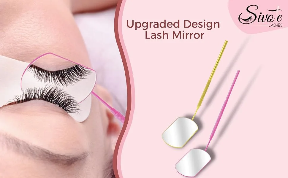 SIVOTE Lash Mirror for Eyelash Extensions UPGRADED DESIGN  Pink - lash mirror