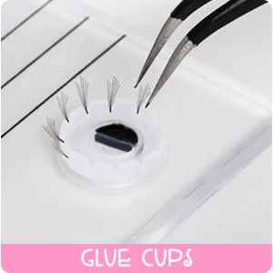 Crystal Glass False Lashes Adhesive Glue Pallet Holder for Eyelash Extensions  5.9'' x 3.9'' x 0.2'' - Glue Pallet Holder
