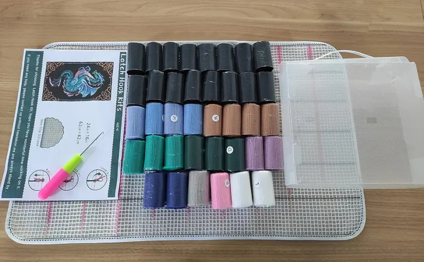 Dragon Latch Hook Rug Kit for Adults  Rug Hook Making Kit with not Printed Canvas and Latch Hook Tool and Enough Yarn Tractor - latch hook kits