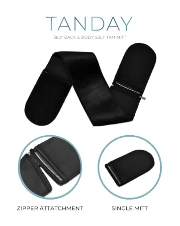 TANDAY Back & Body Self-Tanning Mitt | Washable & Reusable Lotion Applicator - back tanning mitt with single mitt