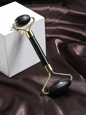 BS-MALL Jade Roller & Gua Sha Scraping Board Anti Aging Black Obsidian Face Roller Massager   Applicator for Face  Neck and Body Muscle Face Roller Massage Tool - product information 27