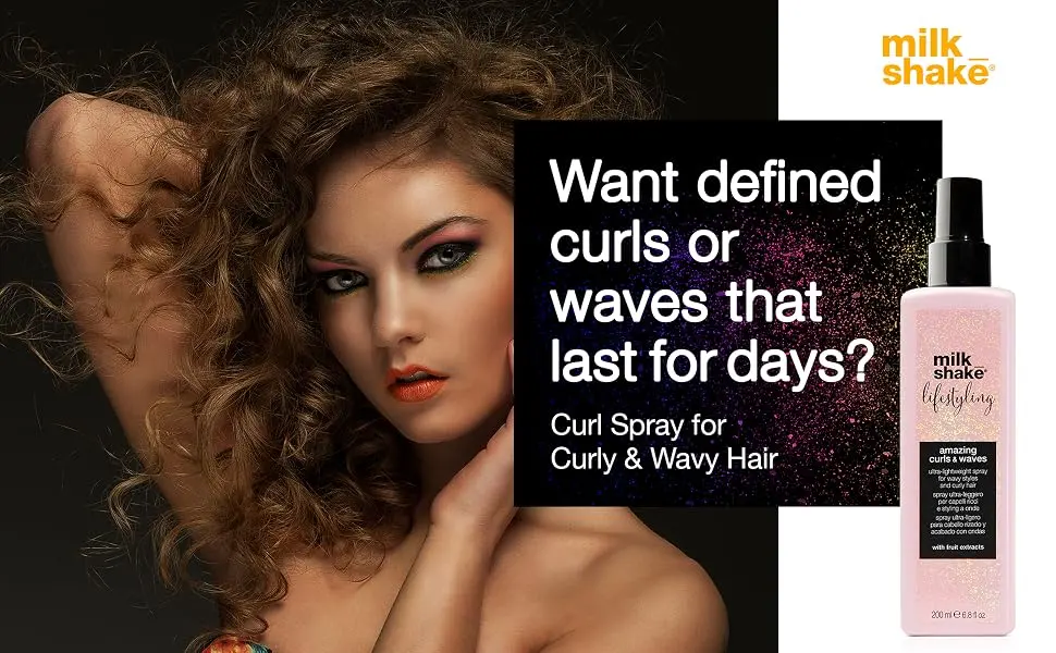 milk_shake Lifestyling Amazing Curls & Waves Curl Refresher Spray for Curly Hair  6.8 Fl Oz - curl spray revitalizer leave-in leave in conditioner, hair spray for curly hair, curl revitalizer