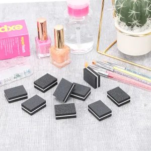100 Pcs Mini Buffers for Nails 180/100 Grit Buffer for Acrylic Nails for Nail Care(Black) 100-black - Nail file