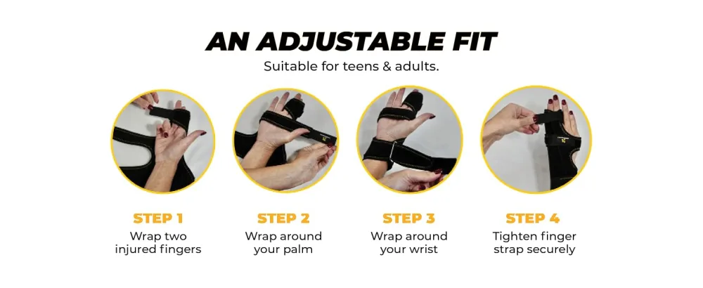 CopperJoint Pinky Finger Splint - Trigger Finger Brace for Middle Metacarpals and Knuckles - Boxer Splint & Ulnar Gutter Splint for Left or Right Hand   One Size Fits All - Copper Infused Nylon - An adjustable fit suitable for both teens and adults.