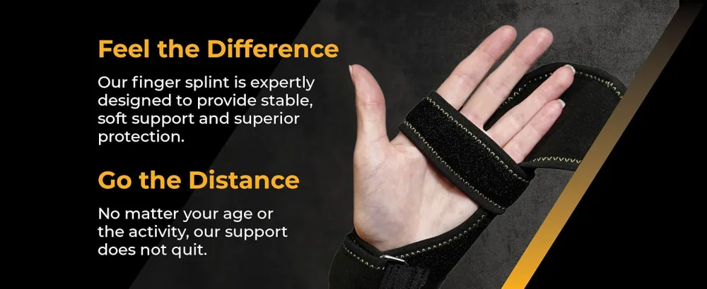 CopperJoint Pinky Finger Splint - Trigger Finger Brace for Middle Metacarpals and Knuckles - Boxer Splint & Ulnar Gutter Splint for Left or Right Hand   One Size Fits All - Copper Infused Nylon - Our finger splint is expertly designed to provide stable, soft support and superior protection.