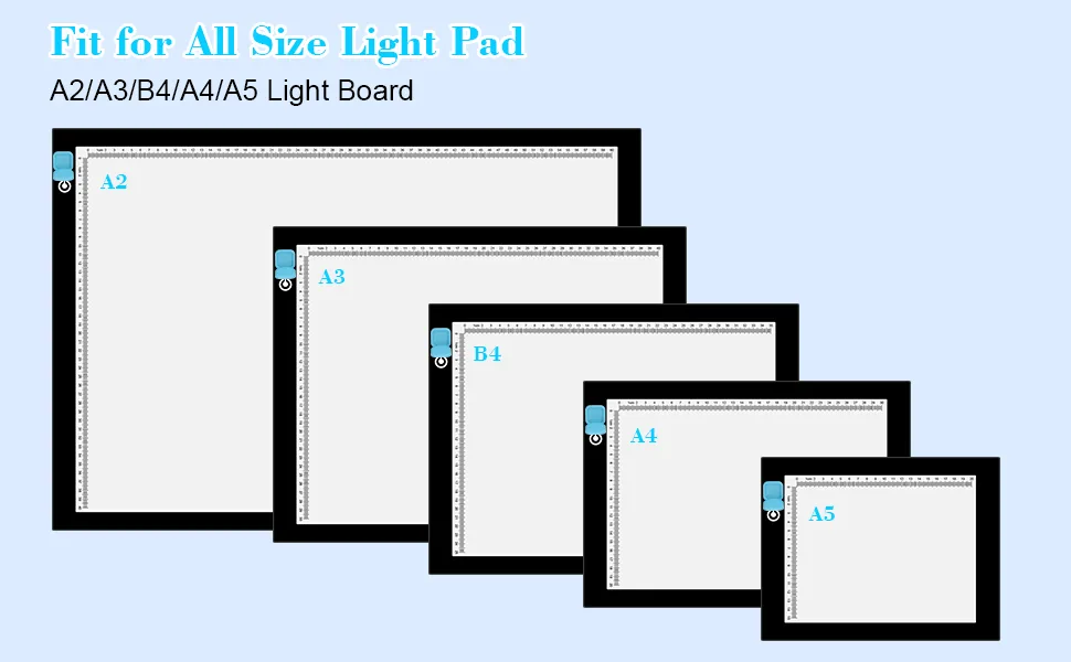 Diamond Painting Accessories Light Pad Switch Cover  Apply to 5D DIY Diamond Art Accessories and Tools Kits A3 A4 A5 B4 Light Pad Box Board Tablet (Pink & Blue) - blue light pad button cover fits for all size light pads