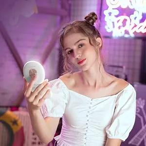 ACHORO Makeup Mirror Multi-Functional Suitable for Wallet Pouch - 3X Magnifying with Light - Premium Quality Led  Dimmable  Compact & Rechargeable - Portable Travel Lighted Beauty Makeup Mirror - makeup mirror
