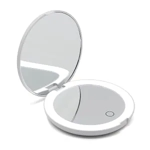 ACHORO Travel Makeup Mirror - Multi-Function 5X Magnifier   Premium Quality Led Lighted  Brightness  Dimmable & Rechargeable Professional Beauty Mirror - Portable Handbag  Purse  Lighted Makeup Mirror - led makeup mirror high quality mirror