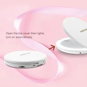 ACHORO Travel Makeup Mirror - Multi-Function 5X Magnifier   Premium Quality Led Lighted  Brightness  Dimmable & Rechargeable Professional Beauty Mirror - Portable Handbag  Purse  Lighted Makeup Mirror - makeup mirror high quality makeup mirror