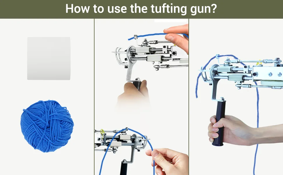 TEKCHIC Rug Tufting Gun  Electric Carpet Cut and Loop Pile 2 in 1 Machine Tufted Rug Making Gun Weaving Flocking Machine 100-240V 9-21mm -Blue - rug punches tufting gun