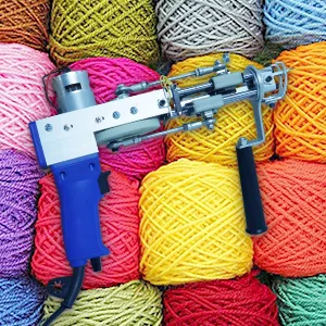TEKCHIC Rug Tufting Gun  Electric Carpet Cut and Loop Pile 2 in 1 Machine Tufted Rug Making Gun Weaving Flocking Machine 100-240V 9-21mm -Blue - tufting gun carpet tufting gun carpet gun machine cut pile tufting gun