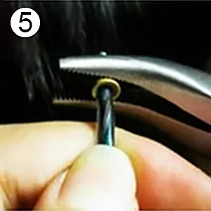 Hair Extension Tool Kit  Bead Device Tool  Silicone Lined Links Beads  Curved Hair Plier  for Tinsel and Feather Hair Extensions or Removal (Beige) - Hair Extension Tool