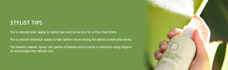 Tea Tree Hemp Multitasking Spray  All-in-1 Style Prep  For All Hair Types  6.8 fl. oz. - tea-tree-hemp-amazon-A+-mar21-tpg-spray2