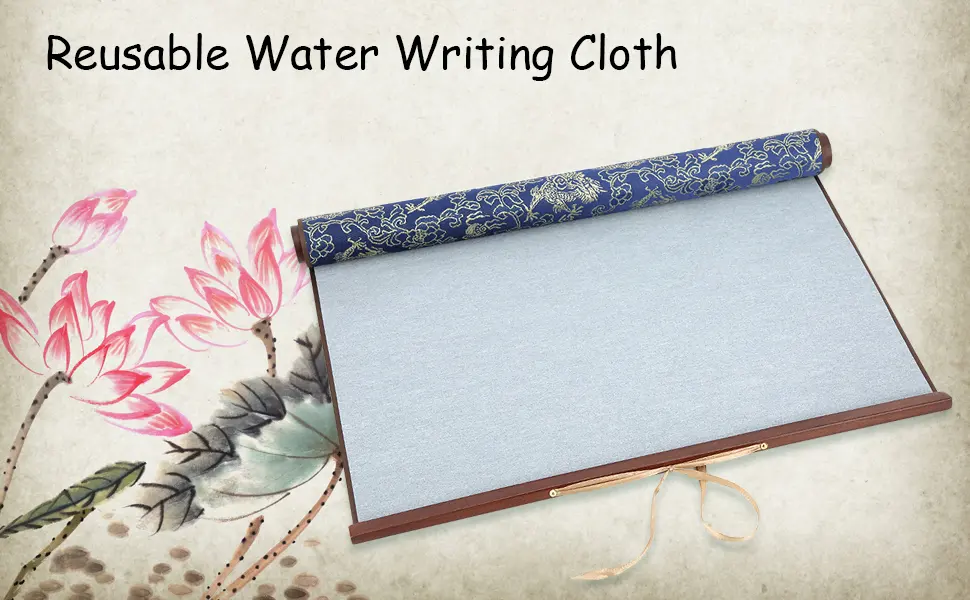 Tnfeeon Water Writing Cloth Reusable Chinese Magic Cloth Calligraphy Practicing Tool Student Stationery for Home School - Reusable Water Writing Cloth