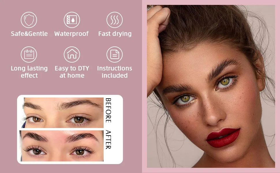 Lomansa Lash Lift Kit with Black Color  4 in 1 Eyebrow and Eyelash Coloring Kit For Perming  Curling and Lifting - brow lamination