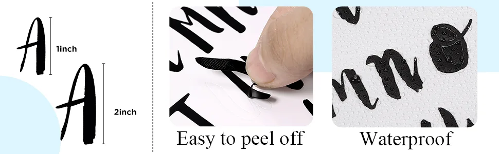 8 Sheets Vinyl Alphabet Letter Sticker Cursive Alphabet Letter Script Pantry Labels Self-Adhesive Vinyl Sticker for Scrapbooking Mailbox Kitchen Signs Grad Cap Containers Jar Labels (White 1 Inch) White 1 Inch - product information 2