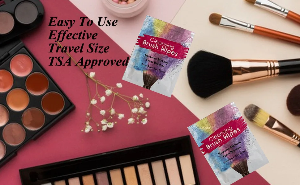 24 Individually Wrapped Makeup Brush Cleansing Cloths - Quick & Convenient Brush Cleaner Wipe- For Make up Artists Cosmetology Students Make up Tutorial ON THE GO  Travel TSA Approved 24pc - make up brush wipes