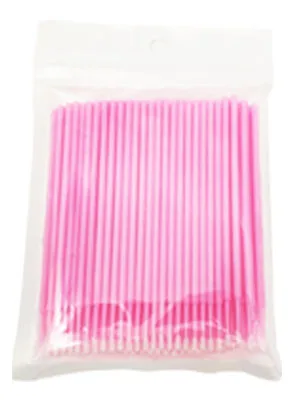 1200PCS Disposable Micro Applicators Brush for Eyelash and Make up Brushes and Personal Care Microswabs Pink (Head Diameter: 2.0mm) - Bendable Mini Brush Size