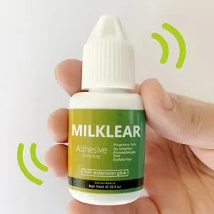 MILKLEAR Eyelash Extension Glue for Sensitive Eyes Lash Glue for Eyelash Extensions at Home Low Fume No Irritation Lasting 2-3 Weeks Black Adhesive for Self Application or Professional Use - eyelash extension glue