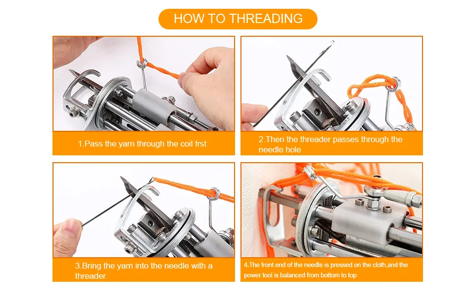 Rug Tufting Gun  2 in 1 Cut Pile & Loop Pile  High Speed Handheld Rug Carpet Weaving Machine  Needle Speed Adjustable  Embroidery Tool Kit  100-240V  7-20mm - Rug Weaving Flocking Machine