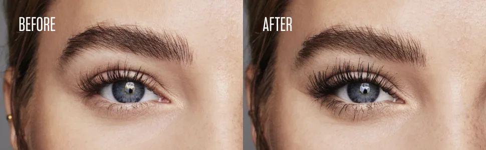 Babe Original Babe Lash Volumizing Mascara - Smudge Proof  Long Lasting & No Clump Formula  Buildable Volume  Water Resistant  Dramatic Black black 6 mL - Before & After