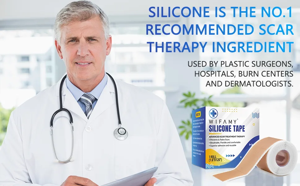 Silicone Scar Sheets  Silicone Scar Tape 1.6 x 60  Reusable and Effective Scars Strips Removal Treatment for Scars Caused by C- Section  Burn Scars  Surgery  Acne - product information 2
