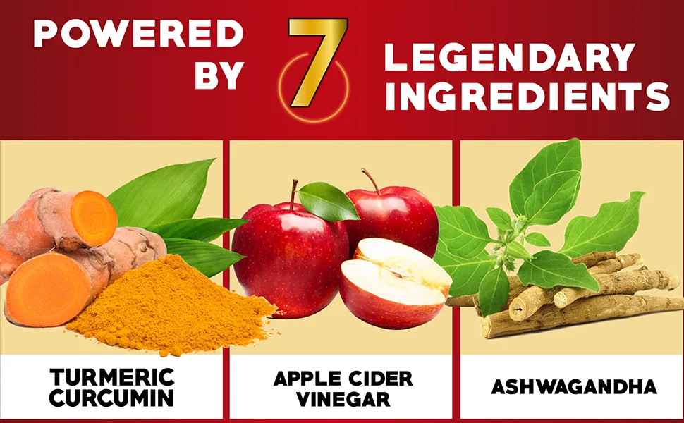 7 in 1 Turmeric Curcumin + Apple Cider Vinegar Capsules  Equivalent to 4080mg  3 Month Supply with Ashwagandha  Ginger  Garlic Bulb  95% Standardized Curcuminoids  Joint & Absorption Support - Turmeric Cucurmin 4080mg