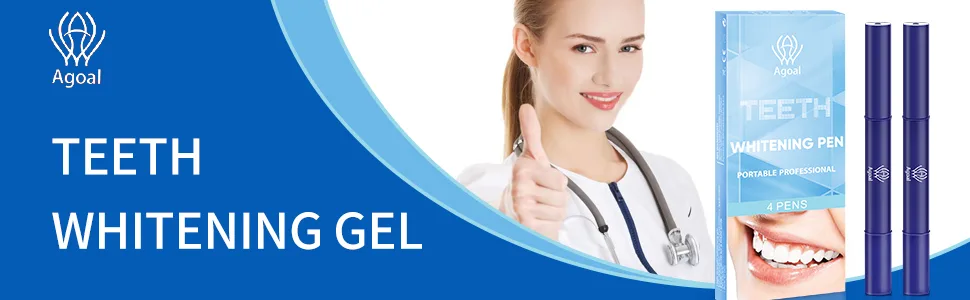 AGOAL Teeth Whitening Pen 4Pcs  20+ Uses  Effective  Painless  No Sensitivity  Travel-Friendly  Easy to Use  Beautiful White Smile - banner1