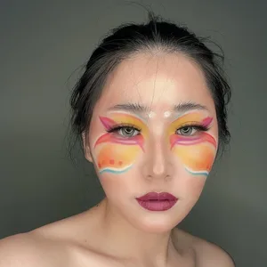Narrative Cosmetics Tropical Sunset Eyeshadow Palette  12 Highly Pigmented Colors  Professional Talc-Free Eye Makeup - Tropical Sunset Eyeshadow Palette applied on woman