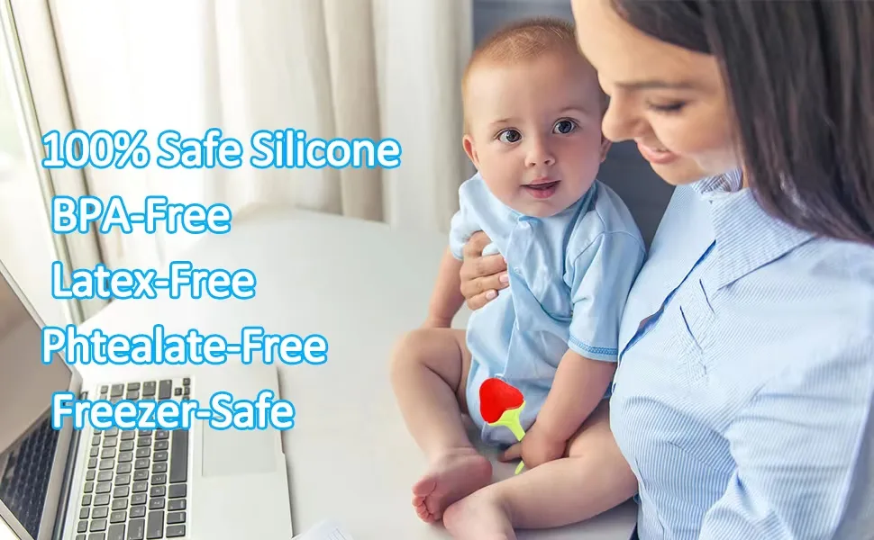 TEKSTAR Baby Teething Toys Silicone Fruit Shape Teethers  Freezer Safe BPA Free  Soothe Babies Gums Set for Infant and Toddler - product information 2