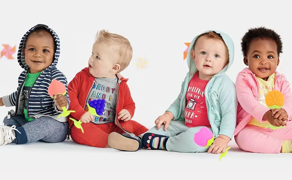 TEKSTAR Baby Teething Toys Silicone Fruit Shape Teethers  Freezer Safe BPA Free  Soothe Babies Gums Set for Infant and Toddler - product information 5