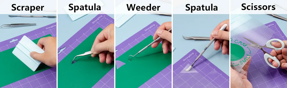 Ecraft Paper Cutter Trimmer with Vinyl Weeding Tool Set Weeder/Scraper/Spatula/Tweezers/Scissors Basic Tools Kit for Scrapbooking Lable Cardstock Coupon Letter DIY Art Crafting Cutting Splicing - Vinyl Weeding Tool Set