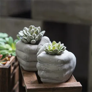 Hand Shaped Flower Pot Cement Silicone Mold  Concrete Clay Succulent Planter Mold Dish Resin Mold Jewelry Storage Mould Epoxy Casting Mold Hands - product information 5